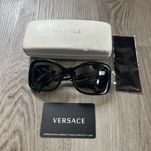 Versace Sunglasses 4215 GB1/T3 Polarized 130mm 59-17 Black White Medusa w/ Case